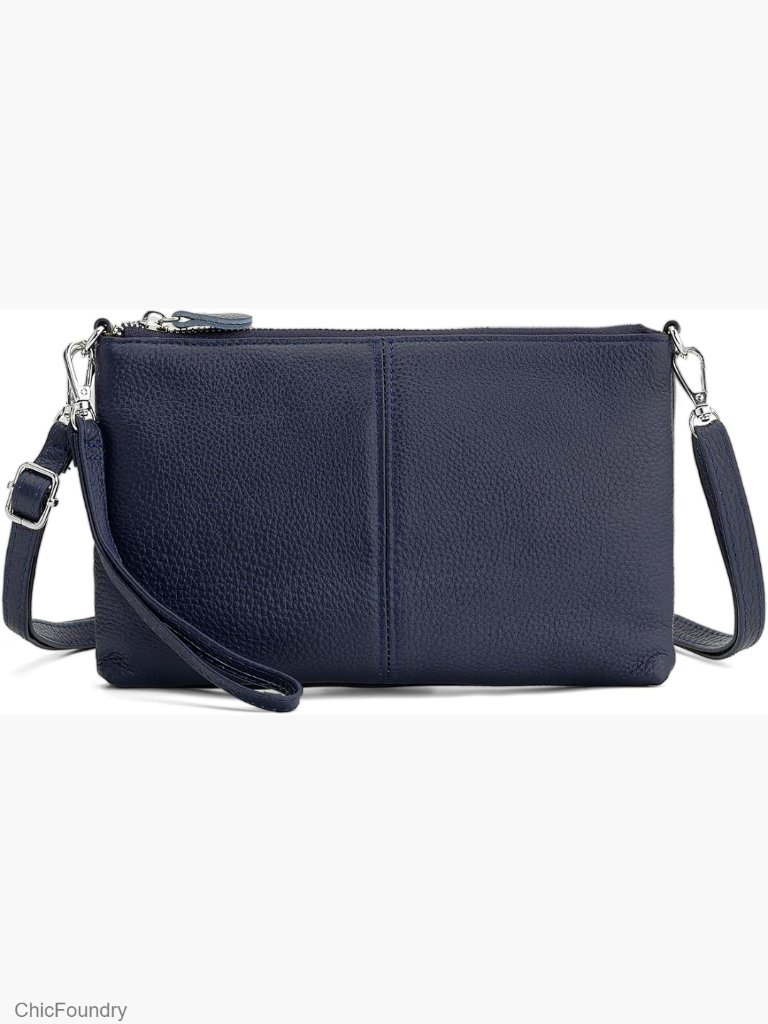 Genuine Leather Wristlet Crossbody Bag Rfid Wallet Purse
